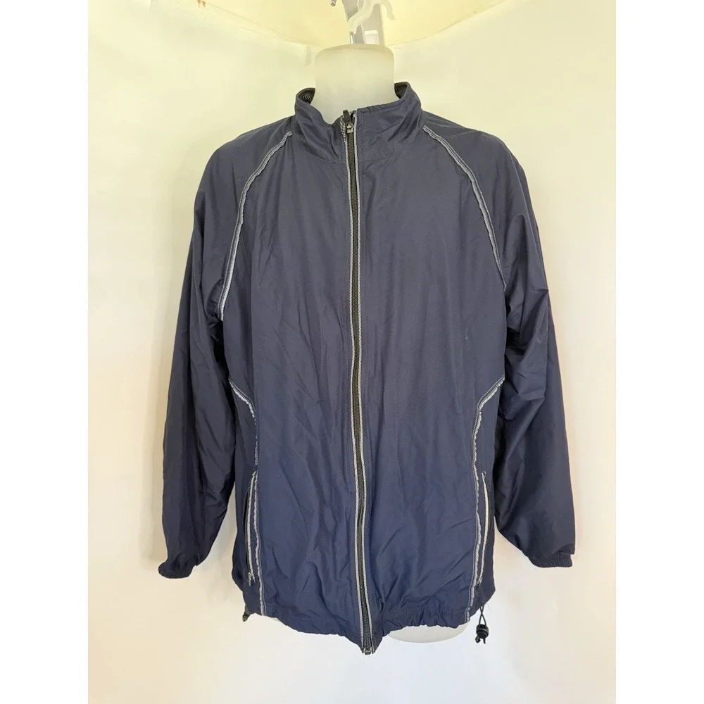 Roundtree & Yorke Sport Mens Jacket Blue Windbreaker‎ Vintage Medium Pockets GUC